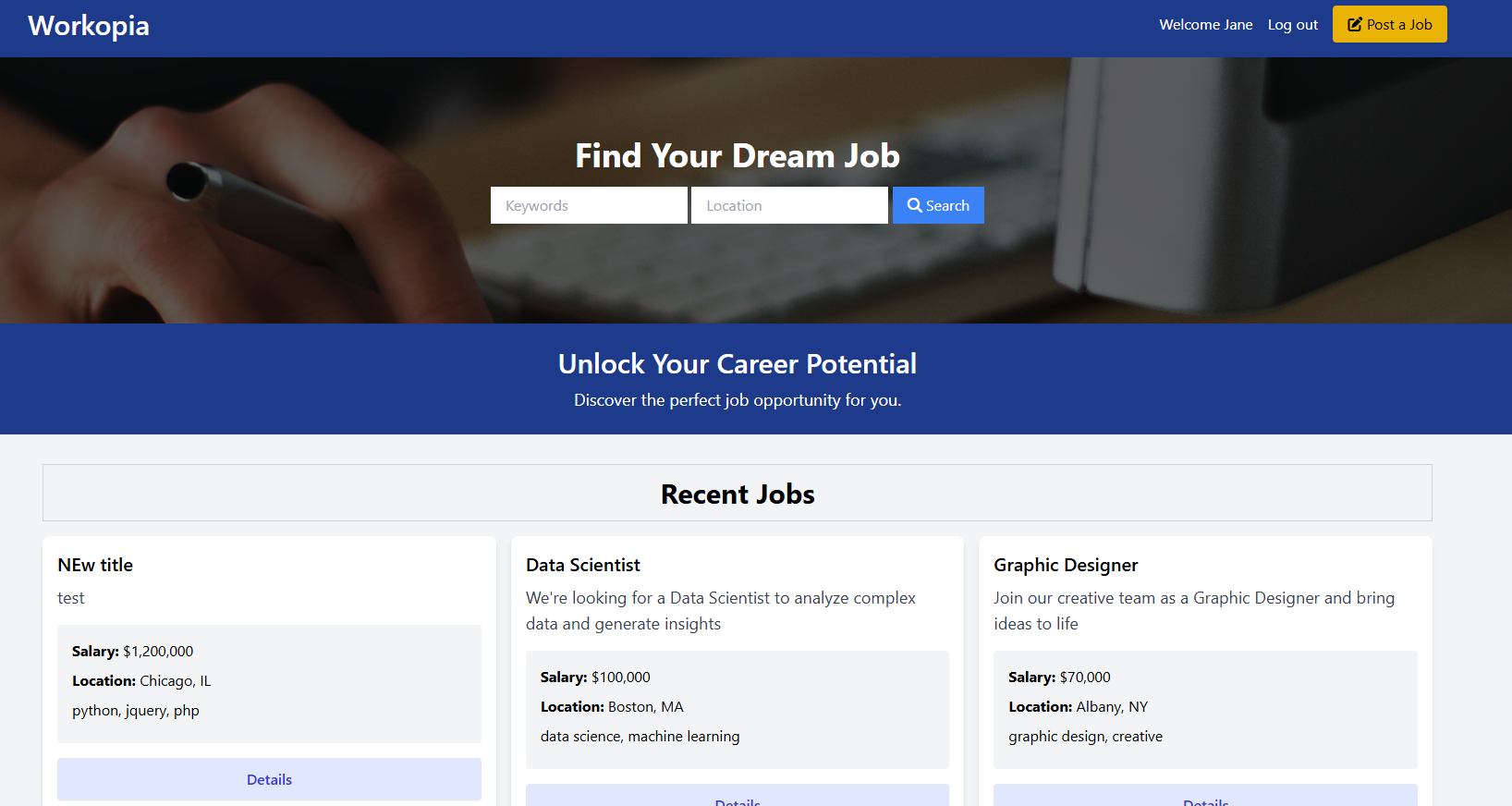 workopia project screenshot